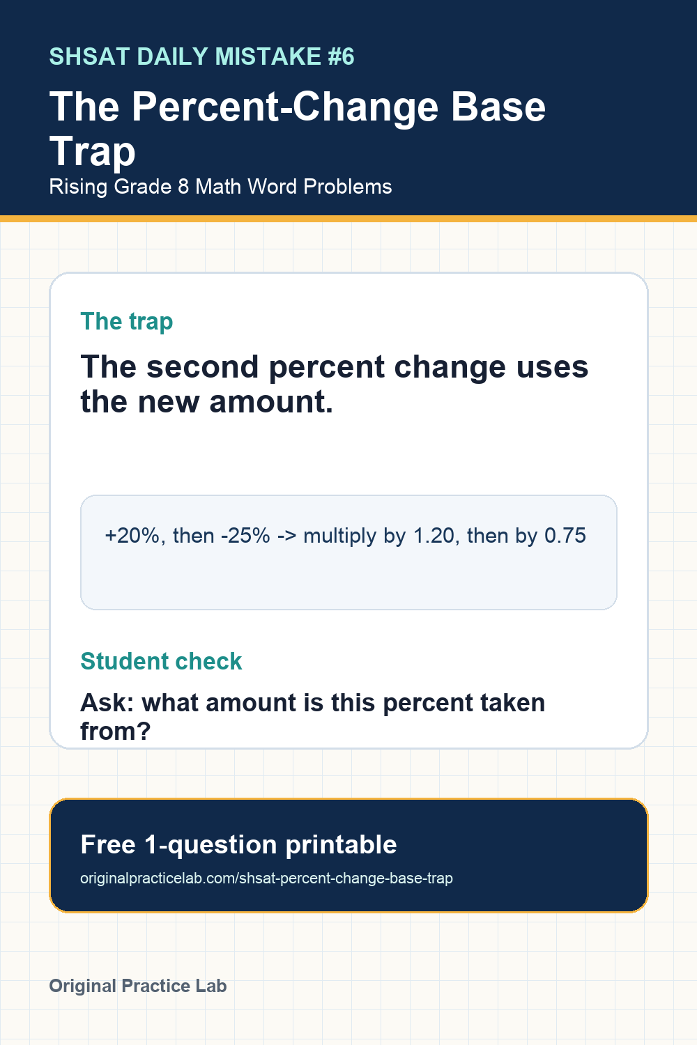 Preview page from Daily Mistake #6: The Percent-Change Base Trap