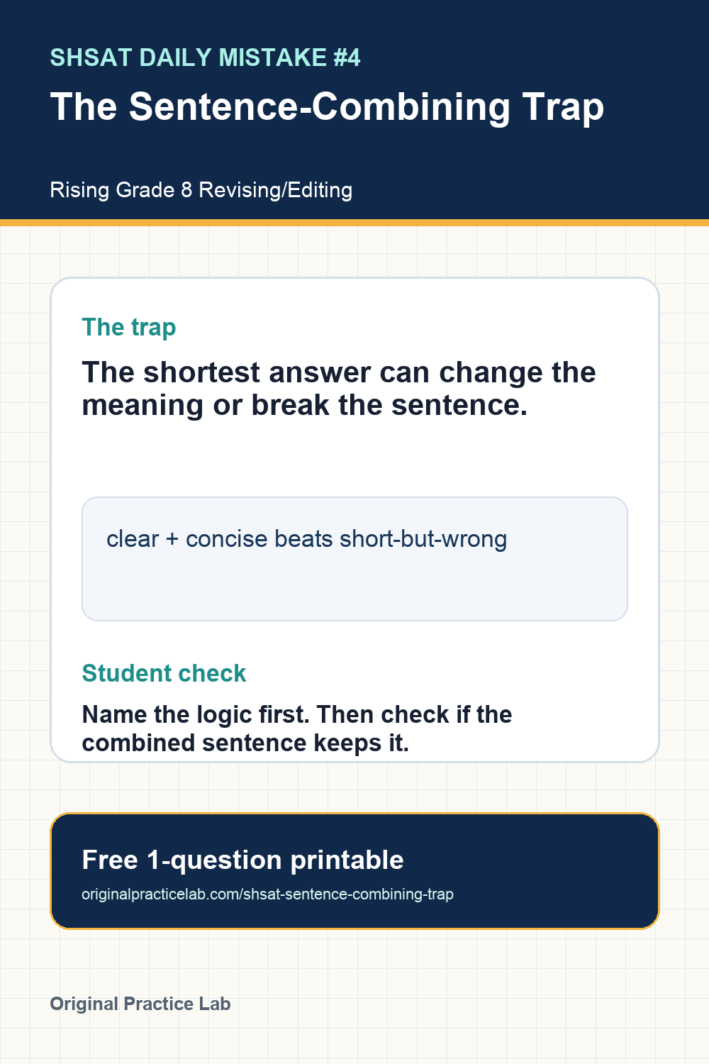 Preview page from Daily Mistake #4: The Sentence-Combining Trap